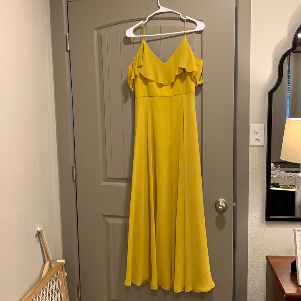 Jenny Yoo collection chartreuse bridesmaid dress